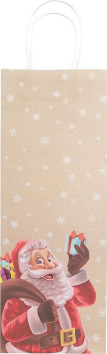 Produktbild Idena Flaschentasche Weihnachten Santa mehrfarbig 12x9x36cm (Geschenktüte)