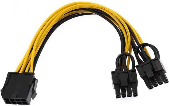 Produktbild PowerGuard PCI-E 8-Pin zu 2x 8-Pin (6+2 Pin) Grafikkarten Stromkabel 20cm