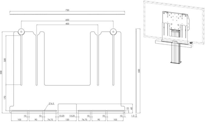 Produktbild iiyama MD 052B7285 Soundbar bracket for floor lift (Boden, 86")