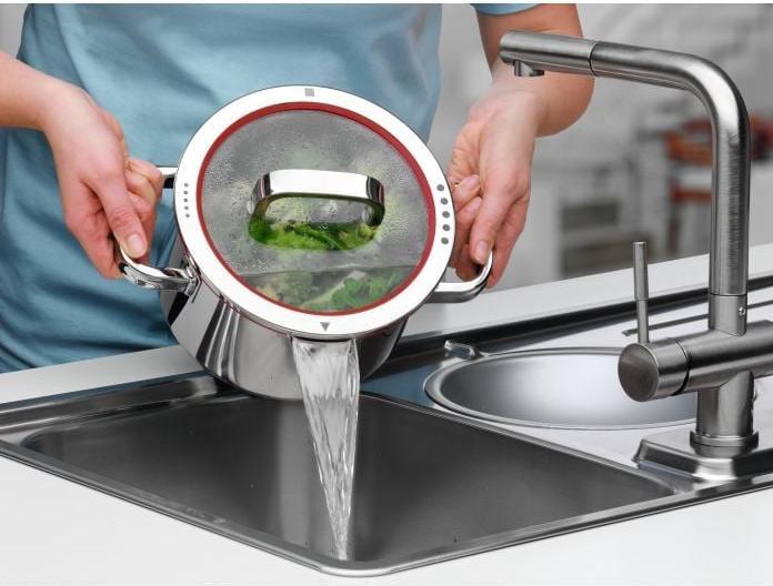 Produktbild WMF Kochtopf Bratentopf Induktion 16cm Glasdeckel 1,4l Function4 Edelstahl (16 cm, Kochtopf, Bräter + Schmortopf, Edelstahl)