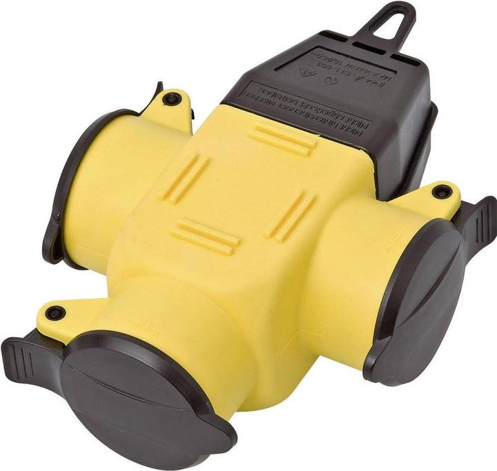 interBär 9007-006.01 Coupleur triple caoutchouc 230 V Jaune IP44