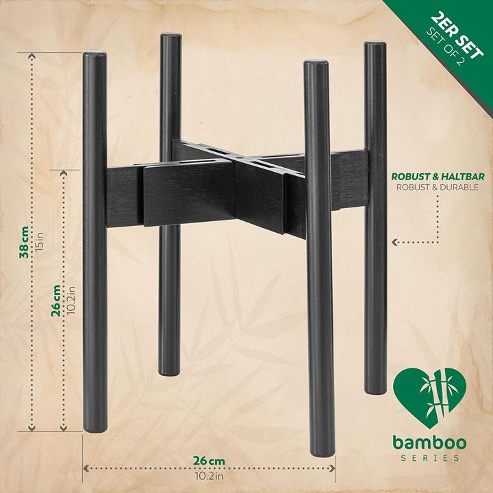 Immagine prodotto Rubberneck Supporto per piante 2 pezzi, Nero
