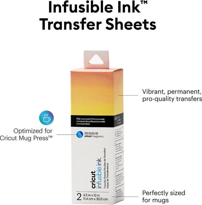 Produktbild Cricut Aufbügelfolie Joy Infusible Ink 2 Stück, Gelb/Rosa