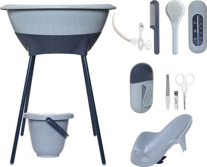 Actual product image Luma Iron Blue baby bath and care set