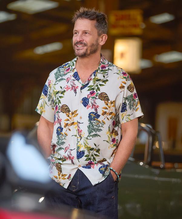 Actual product image Joe Browns Botanical Print Revere Collar Shirt (M)