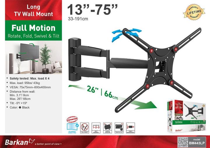 Actual product image Barkan WH 443 (Wall, 75", 43 kg)