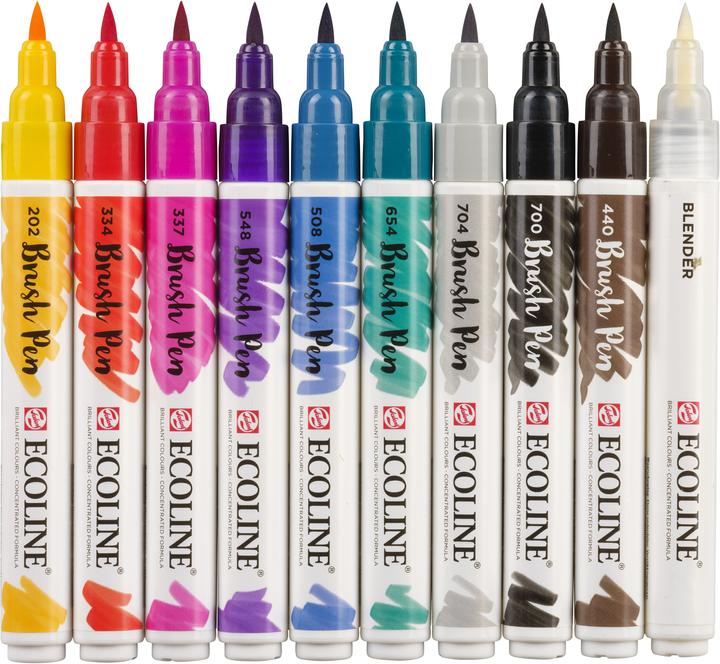 Actual product image Talens Ecoline Brush Pen Set (Multicoloured, Red|Multicoloured, 10 x)