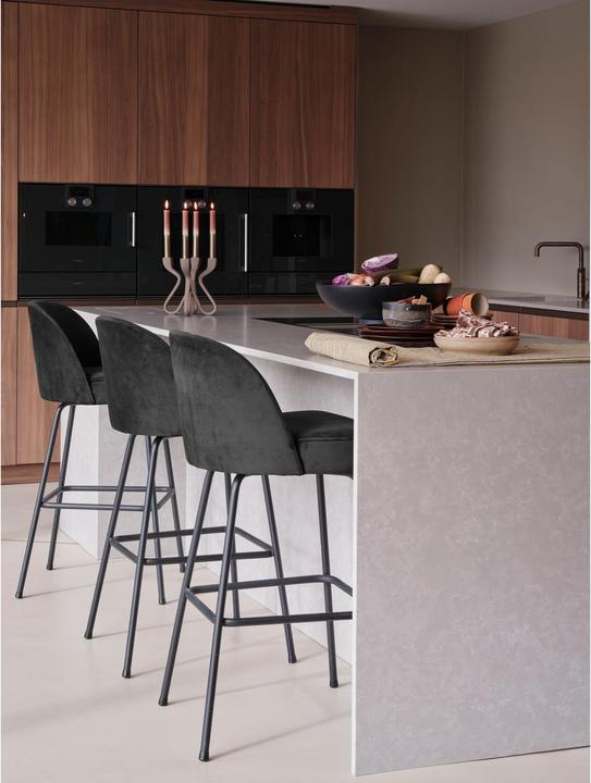 Productafbeelding BePureHome Barkruk Vogue H80 Fluweel zwart