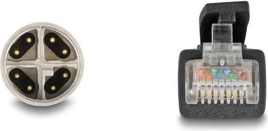 Produktbild Delock M12 Kabel X-kodiert 8 Pin Stecker zu RJ45 Stecker Cat (S/FTP, CAT5e, 2 m)