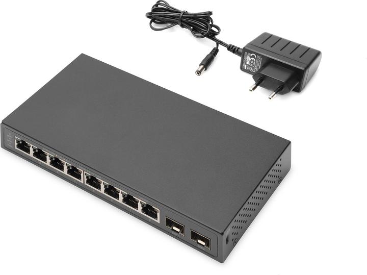 Actual product image Digitus 8-Port Gigabit + 2 Gigabit SFP Ethernet, Unmanaged Switch (8 Ports)