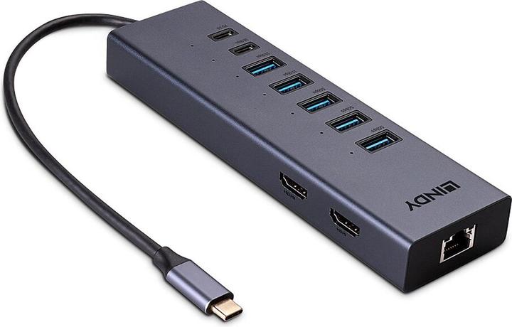 Actual product image Lindy DST-Mini Duo (USB-C, 10 Ports)