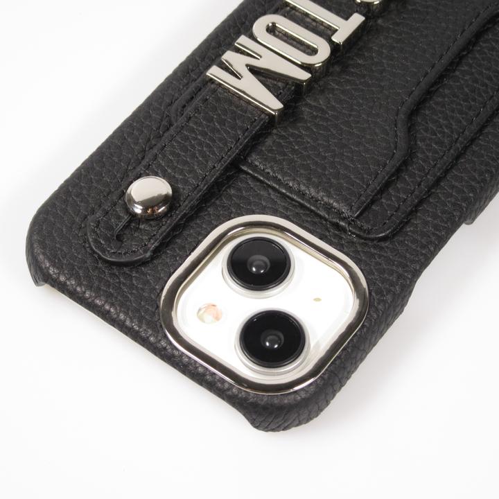 Actual product image PhoneLook Cover Customised leather cover with silver lettering + lanyard and card compartment (Apple iPhone 15)