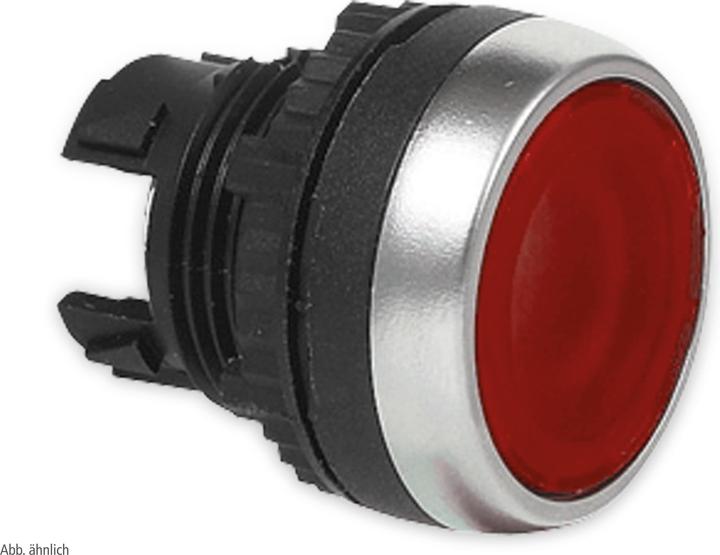 Baco Befehls- und Meldegeräte, L21CH10, Druckschalter flach, beleuchtbar, rot, 22 mm