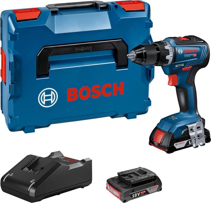 Actual product image Bosch Professional GSR 18V-55 cordless drill/driver (2x2.0Ah GAL 18V-40 L) (Rechargeable battery operated)
