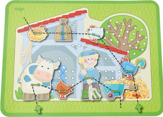 Produktbild Haba Fädelspiel Bauernhof (Französisch, Deutsch, Italienisch, Englisch, Niederländisch, Spanisch)