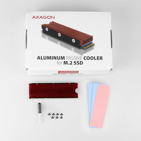 Actual product image Axagon CLR-M2 passive M.2 SSD heatsink - 2280, aluminum