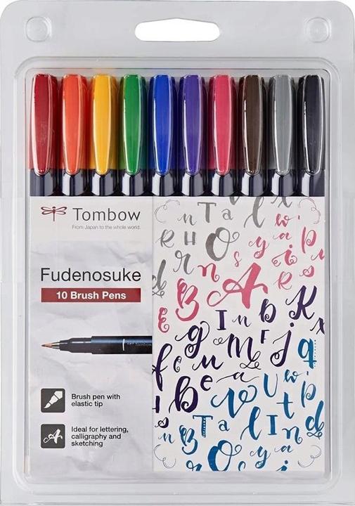 Actual product image Tombow Fudenosuke (Multicoloured, 10 x)