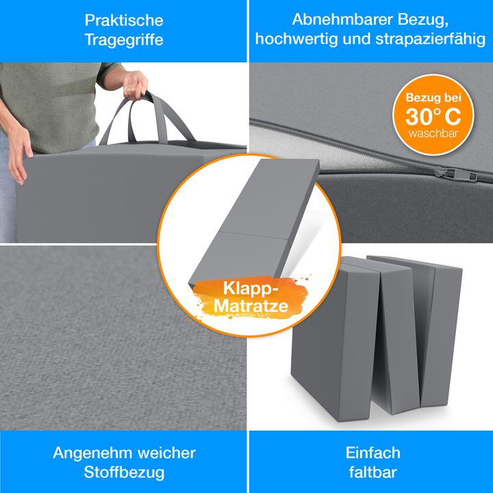 Image du produit Bestschlaf Matelas pliable avec housse et sac de transport (120 x 195 cm, Noyau de mousse)