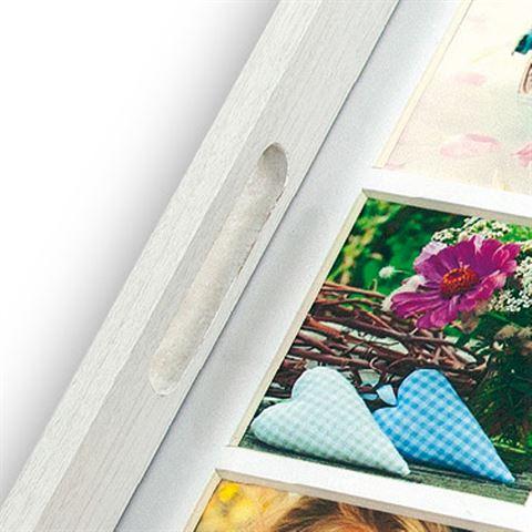 Produktbild ZEP Photo Tray white 45x35 Holz Fototablett 9 Bilder