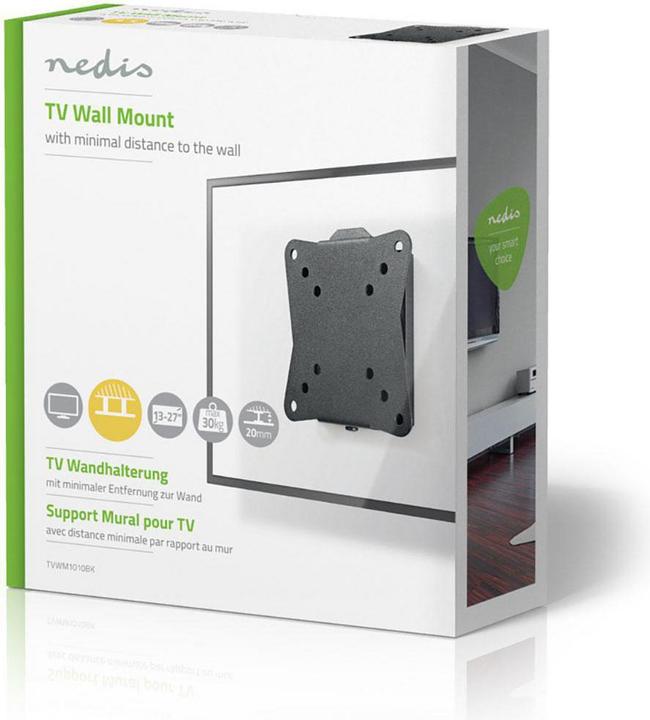 Image du produit Nedis Support TV mural fixe | 13-27 " | poids maximum de l'écran supporté : 30 kg | W minimal (Mur, 27", 30 kg)