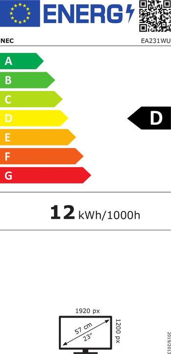Energy Label NEC EA231WU (1920 x 1200 pixels, 22.50")