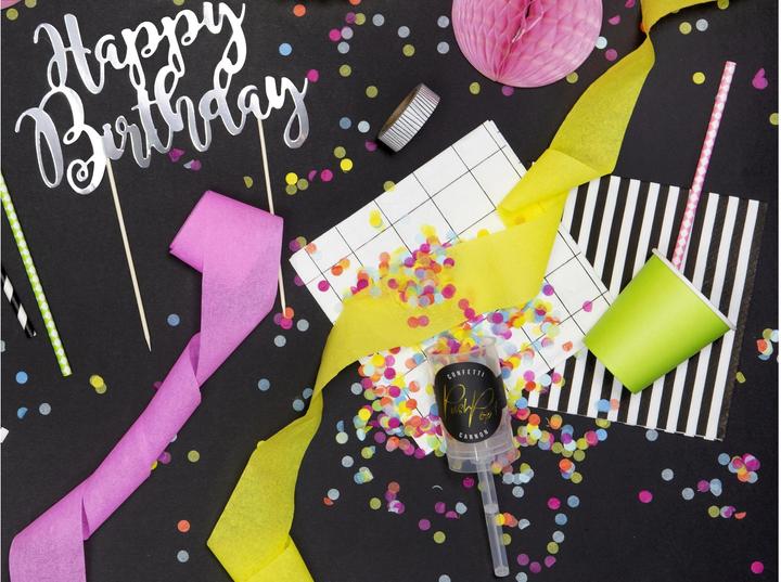 Immagine prodotto Partydeco Confetti Cannon Push-Pop Ø 8 mm, 1 pezzo, Multicolore