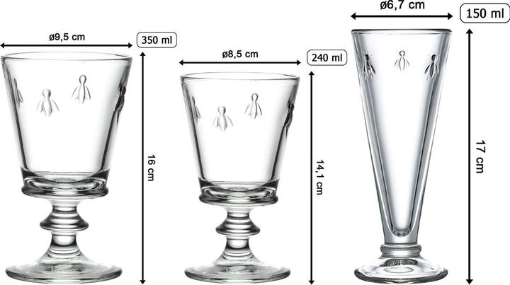 Produktbild La Rochère Wein- und Sektgläser Biene Abeille (35 cl, 18 Gläser, Weingläser Set)