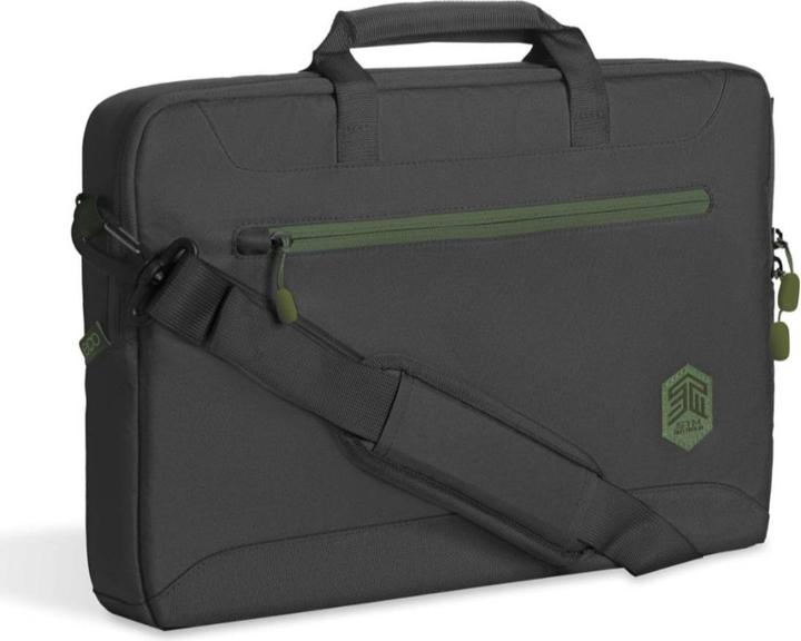 Actual product image STM 117-393P-01 laptop case 40.6 cm (16") Briefcase Black, Green (16", Universal)