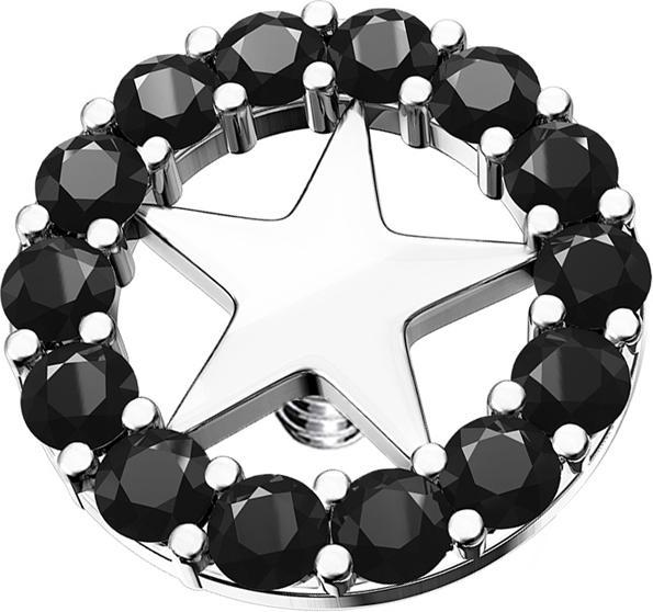 Actual product image Star Piercing Dermal Anchor silver star circle black (Surgical steel 316L, Brass)