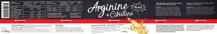 Nutritional values and ingredients PowerFood One Arginine + Citrulline (1 Piece, Powder, 300 g)