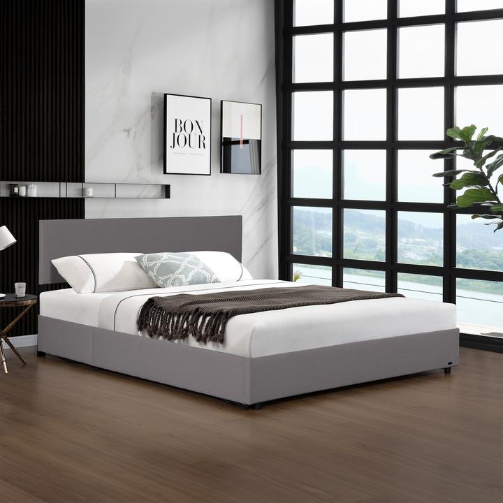 Produktbild Corium Polsterbett Juva Cord mit Lattenrost 160x200 cm Grau (160 x 200 cm)