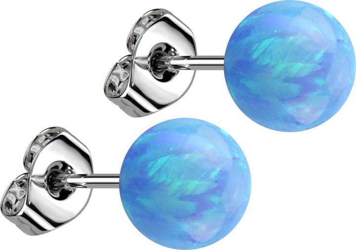 Immagine prodotto Star Piercing Orecchini con sfera opale azzurra (Acciaio chirurgico 316L, senza ottone)