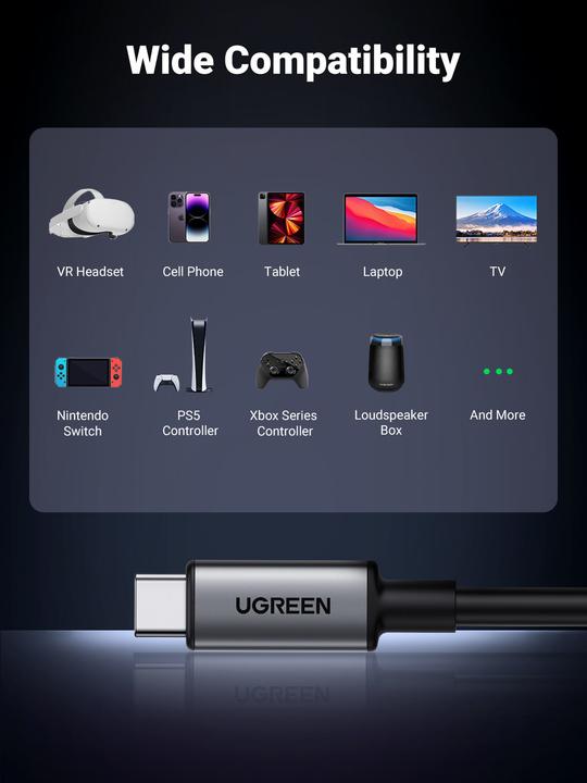Produktbild Ugreen USB C – USB C (5 m, USB 3.2 Gen 1)