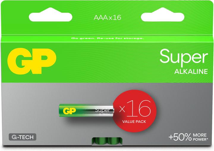 GP Batteries GP Super Alkaline AAA battery, 24A/LR03, 16-pack (16 Stk., AAA)