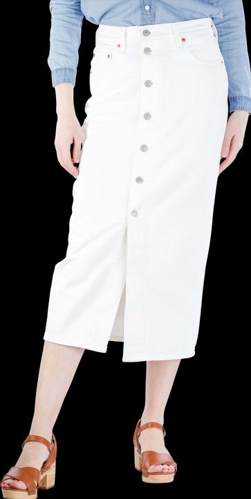 Actual product image Levis Button Front Midi Skirt white cell (W28)