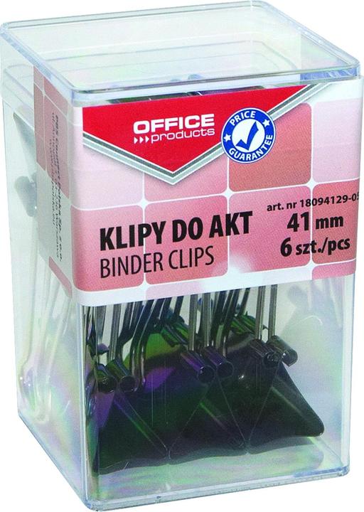 Produktbild Office Products Clips für dokumente, 41mm, 6 stück, im karton, schwarz