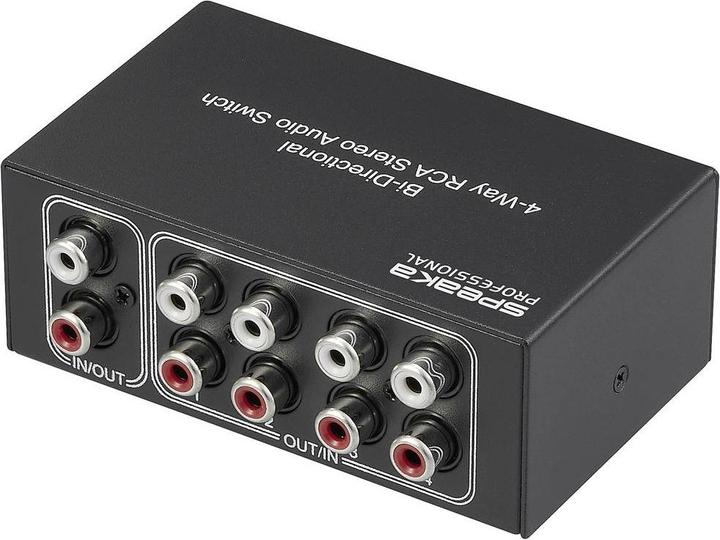 Image du produit SpeaKa Professional Commutateur audio RCA 1+4 ports avec ports audio