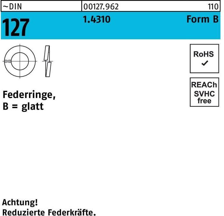 Produktbild Federring DIN 127 B 10 1.4310