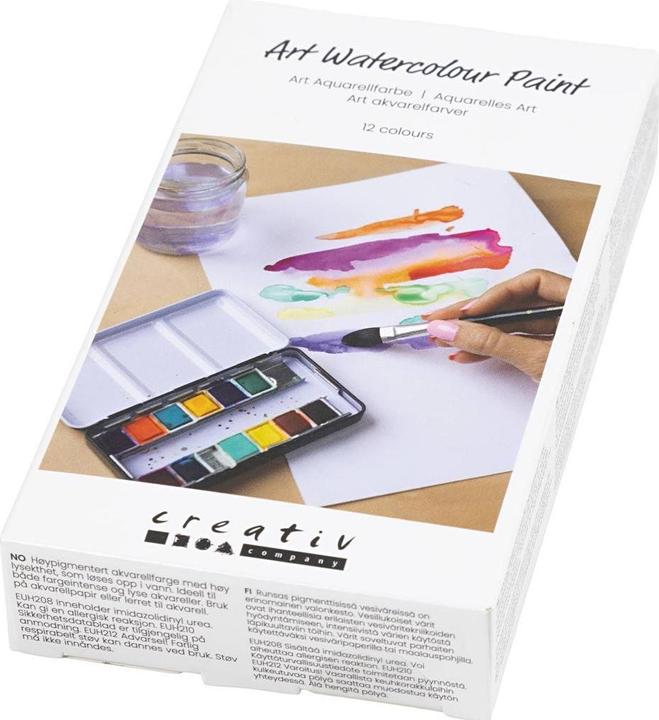 Produktbild Creative - Art watercolour, ½-pan, Flowers and landscapes, size 10x15x20 mm, assorted colours, 12col (Mehrfarbig)