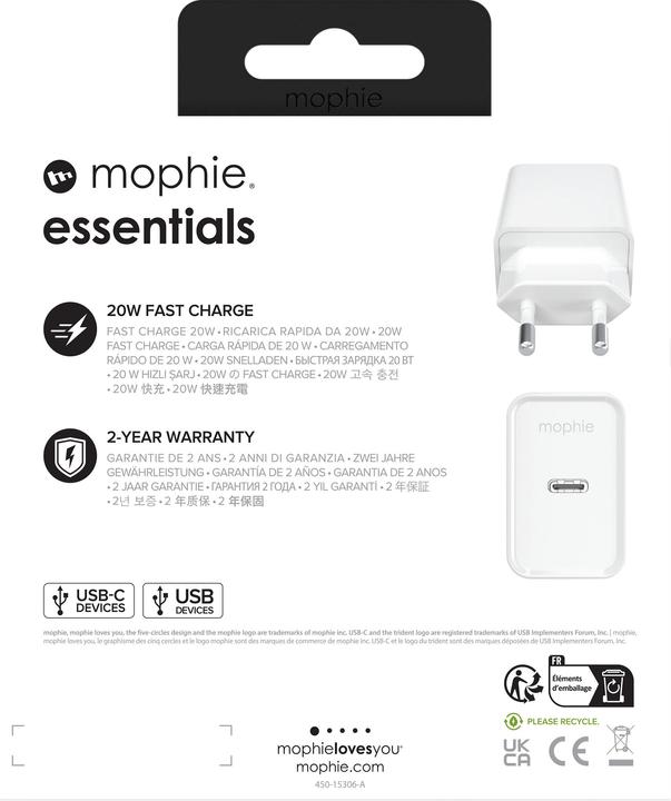 Immagine prodotto Zagg mophie Essentials USB-C-20W Caricabatterie PD (20 W)