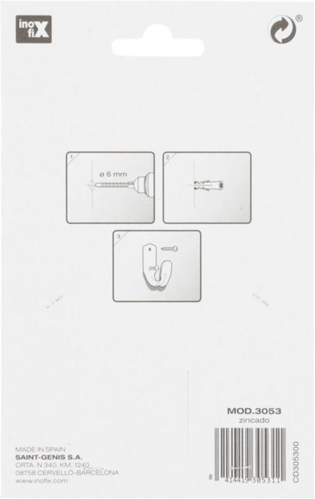 Actual product image Inofix Hooks for tools, zinc, 3 pieces