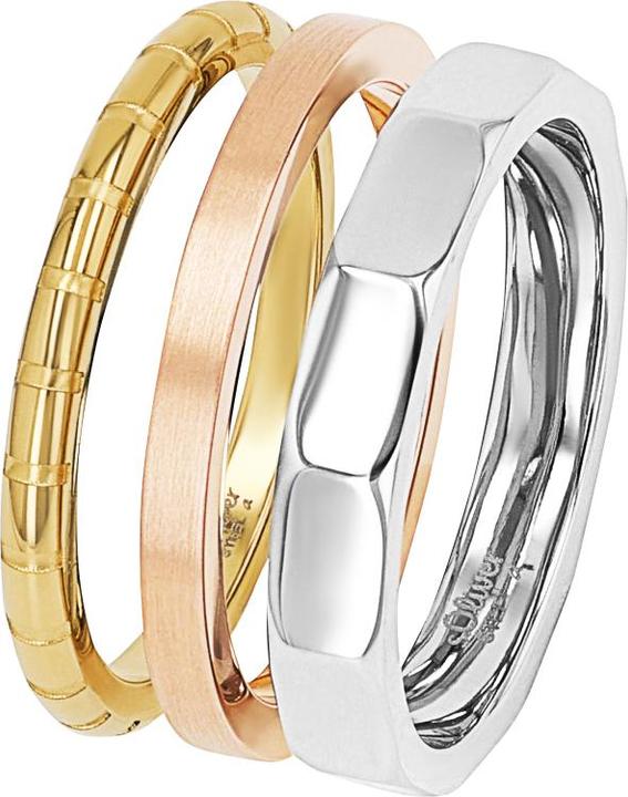 Immagine prodotto S.Oliver Anelli da donna, acciaio inossidabile (58, Oro 917/22 K, oro 917/22 K)