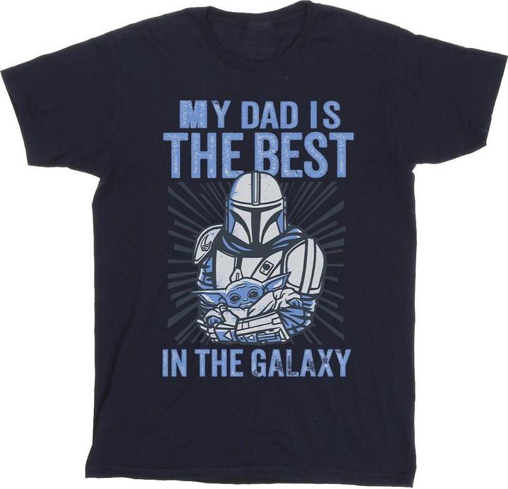 Actual product image Star Wars Girls Mandalorian Best Dad Cotton T-Shirt (140, 146)
