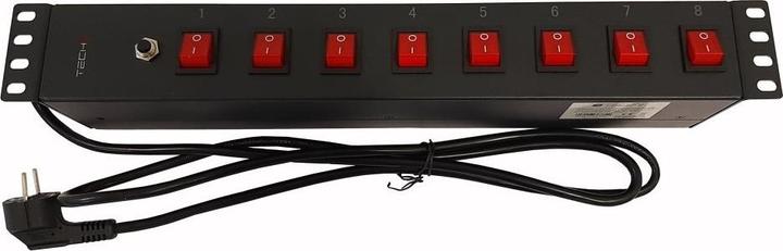 Produktbild Techly 8 ways 19inch Rack Power Strip (8 x, CEE 7/3, 1.80 m)