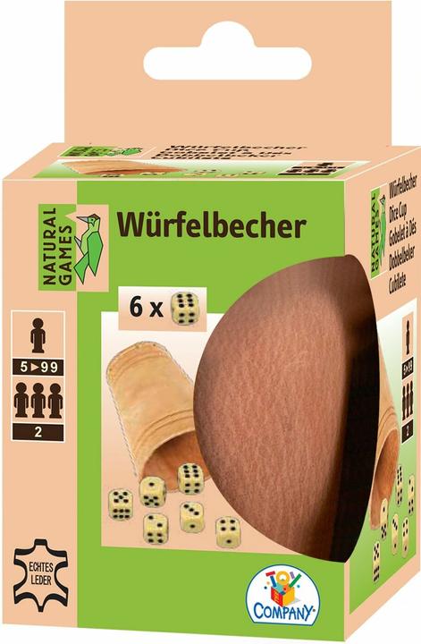 Produktbild Natural games Lederwürfelbecher mit 6 Würfeln