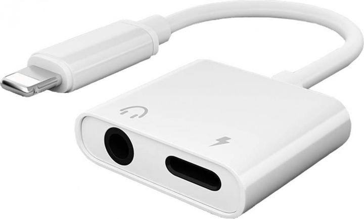 Immagine prodotto PowerGuard Adattatore audio per cuffie da 3,5 mm Lightning e ricarica (Lightning, Jack da 3.5mm)