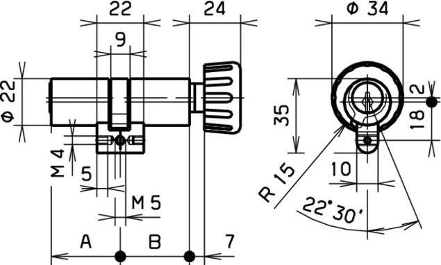 Actual product image Dormakaba KABA Star rotary knob cylinder 1519 RZ multi-point locking