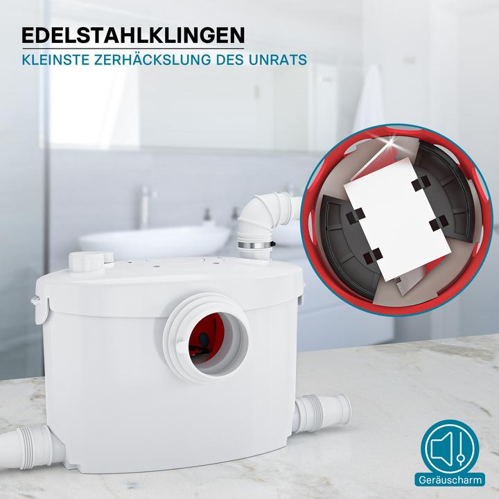 Immagine prodotto XPOtool 4/1 Unità di sollevamento piccola 400W Trituratore Unità di sollevamento WC Acqua di scarico Feci