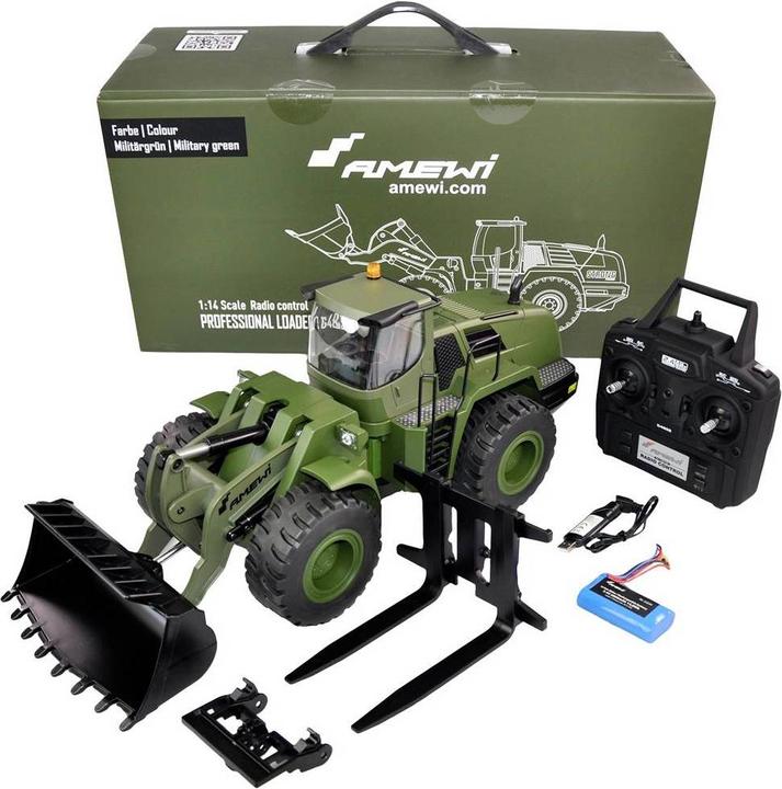 Image du produit Amewi Chargeuse sur pneus G485E ME militaire (RTR Prêt à fonctionner)