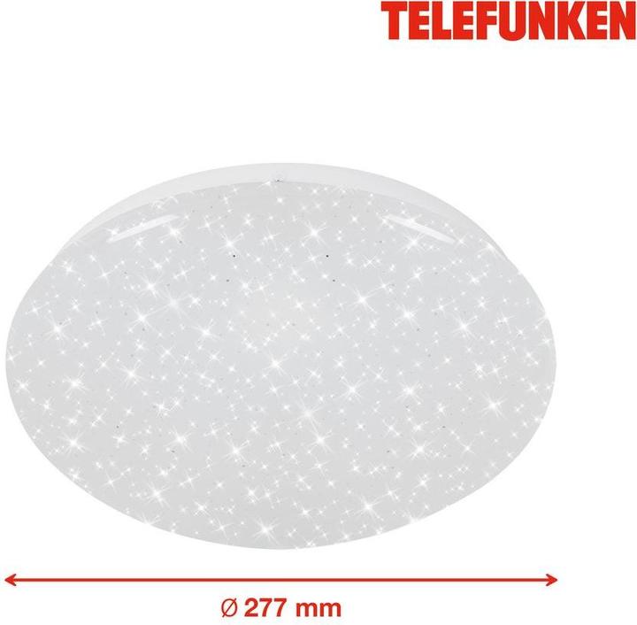 Image du produit Telefunken Plafonnier LED à détecteur Ciel étoilé 12W 1200 lm 4000 K blanc neutre HxØ 95/280 mm blanc (1200 lm)